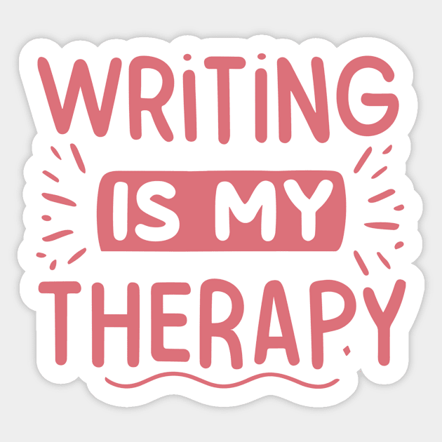 Writing is My Therapy Sticker by The WYLD Tribe